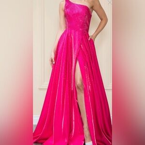 prom dress pink by Poly USA 8920